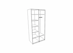 Kleerkast 120cm - decor - truffel & porcelaine