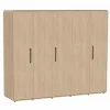Kleerkast 257cm - melamine - brushed sand oak nature