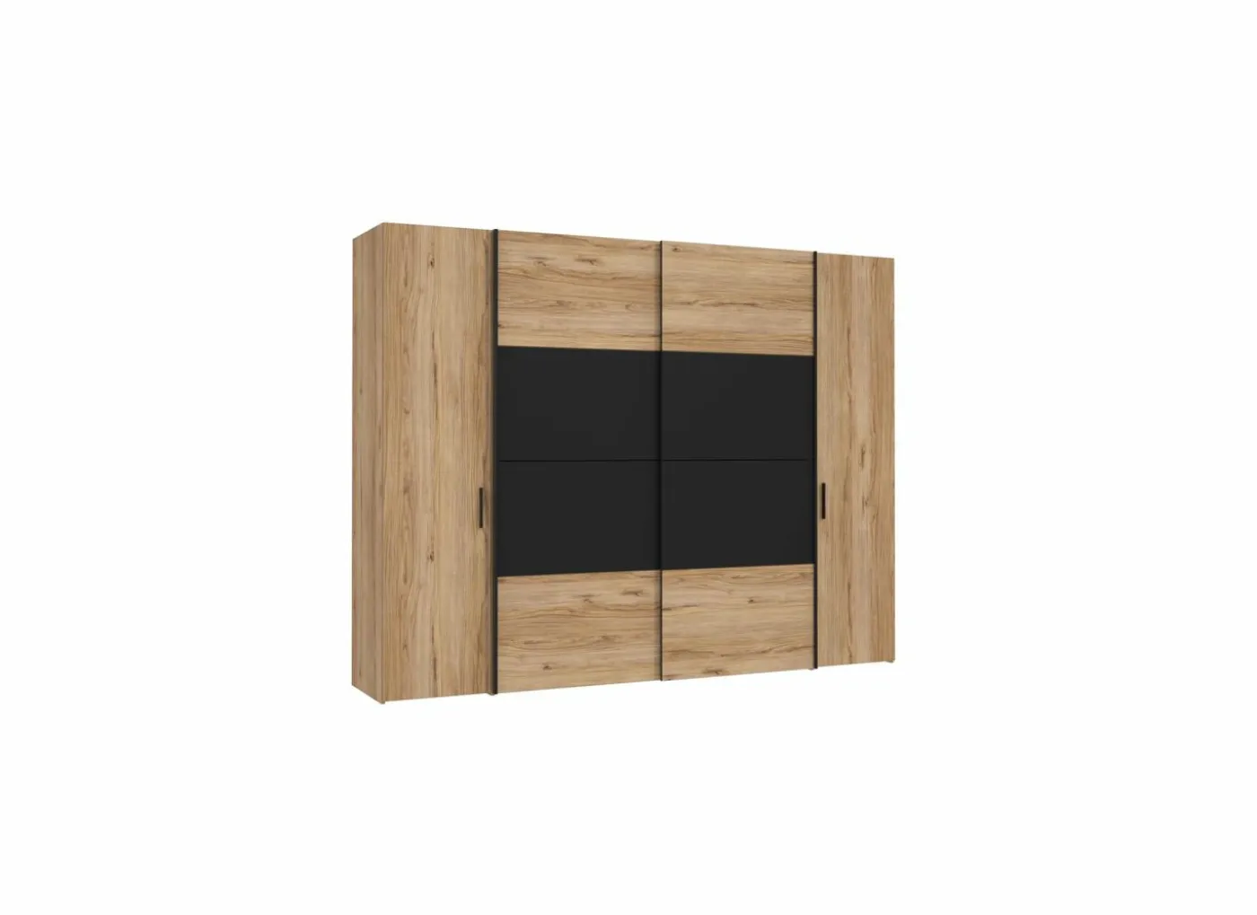 Kleerkast Dalate 271cm - decor - kastanje eik & mat zwart