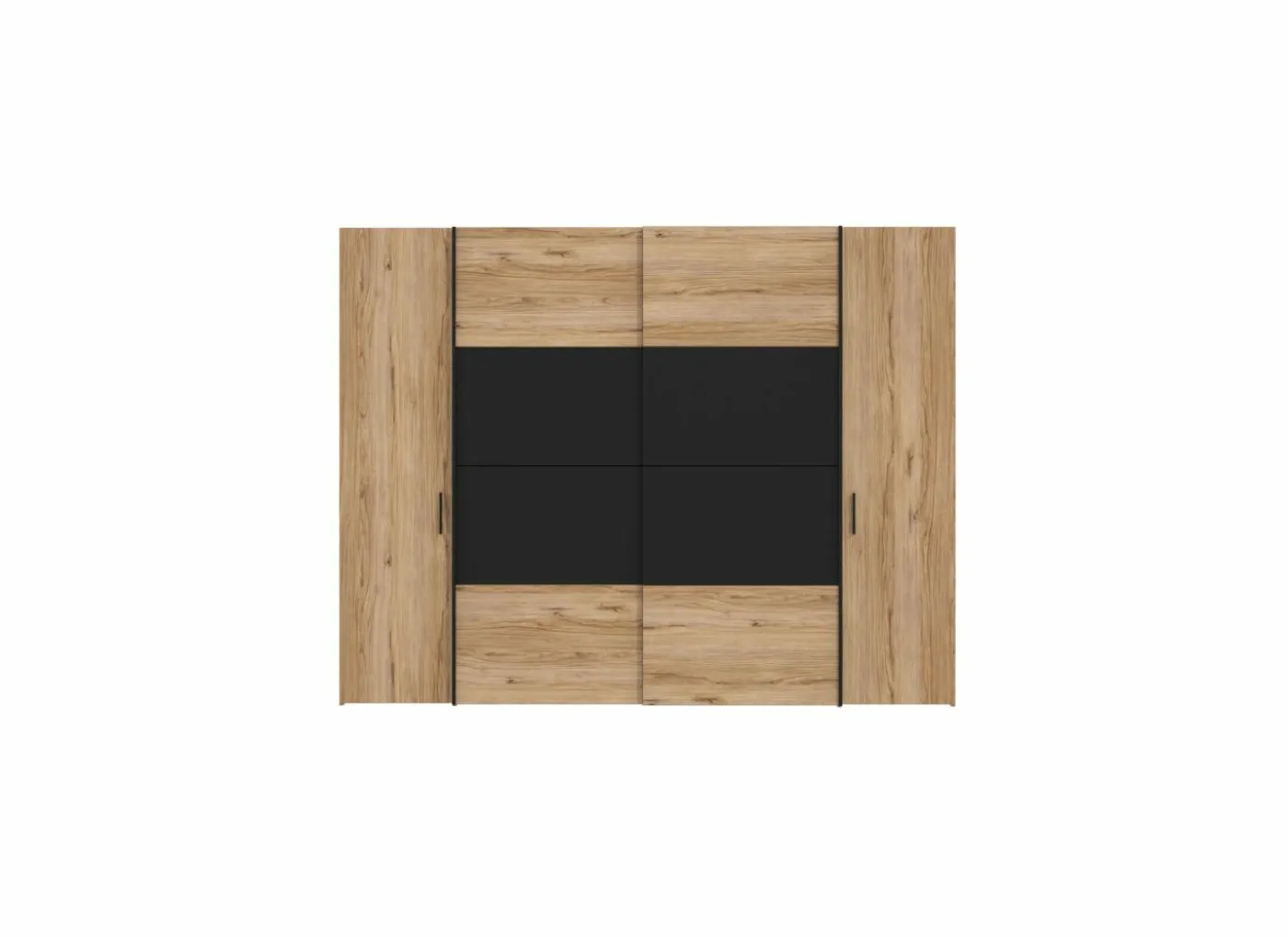 Kleerkast Dalate 271cm - decor - kastanje eik & mat zwart