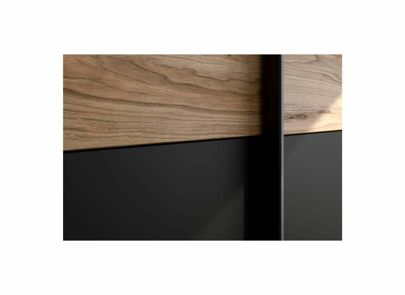 Kleerkast Dalate 271cm - decor - kastanje eik & mat zwart
