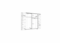 Kleerkast Dalate 271cm - decor - kastanje eik & mat zwart