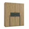 Kleerkast Denver 180cm - decor - artisanale eik & grafiet