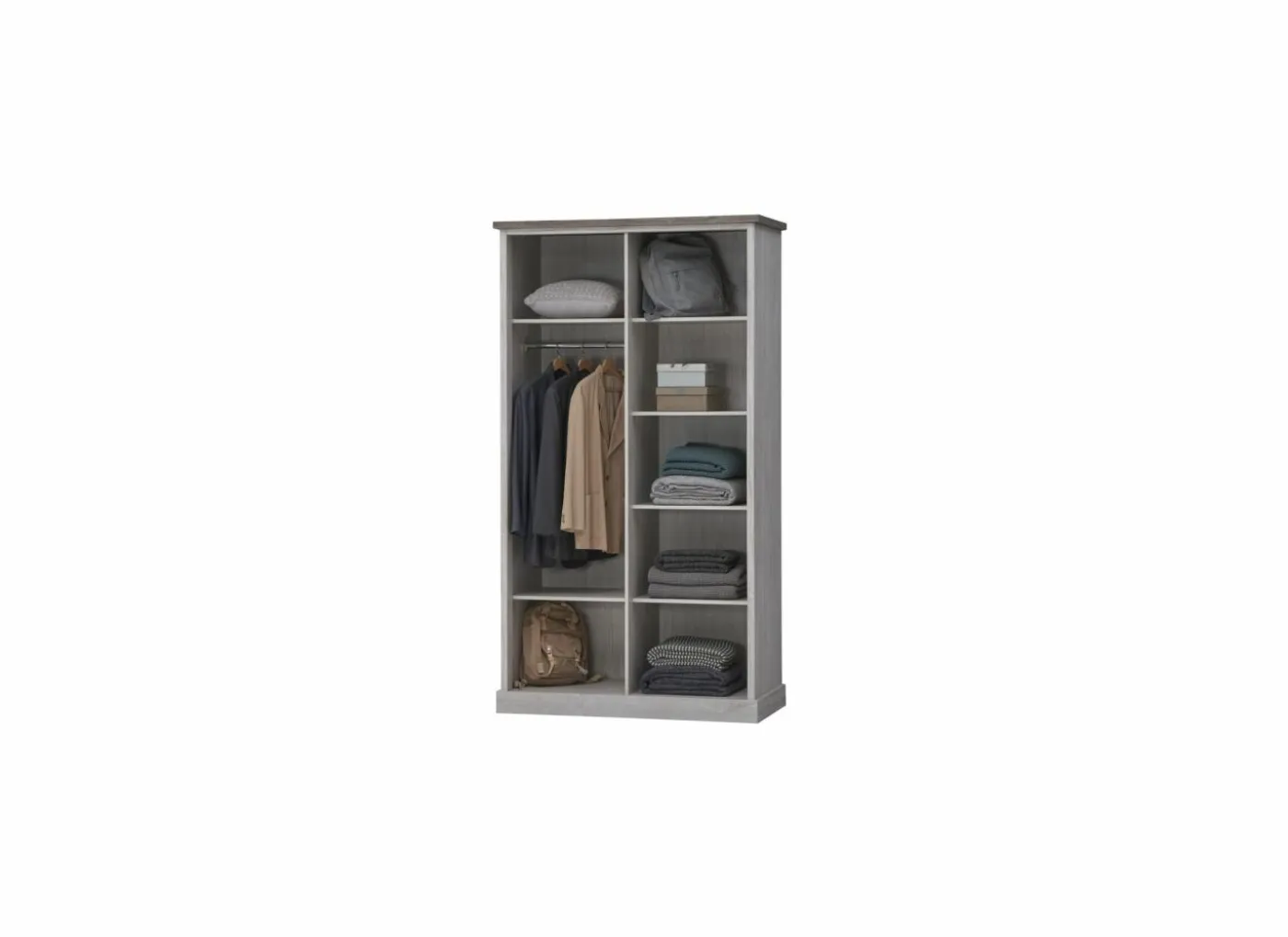 Kleerkast Eline 118cm - decor - white oak & autumn oak