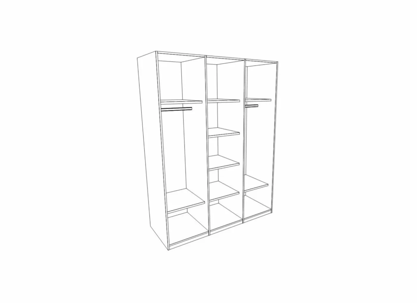 Kleerkast Elvis 173cm - decor - witte eik
