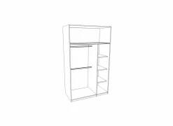Kleerkast Hilja 130cm - decor - oak chalk/wit