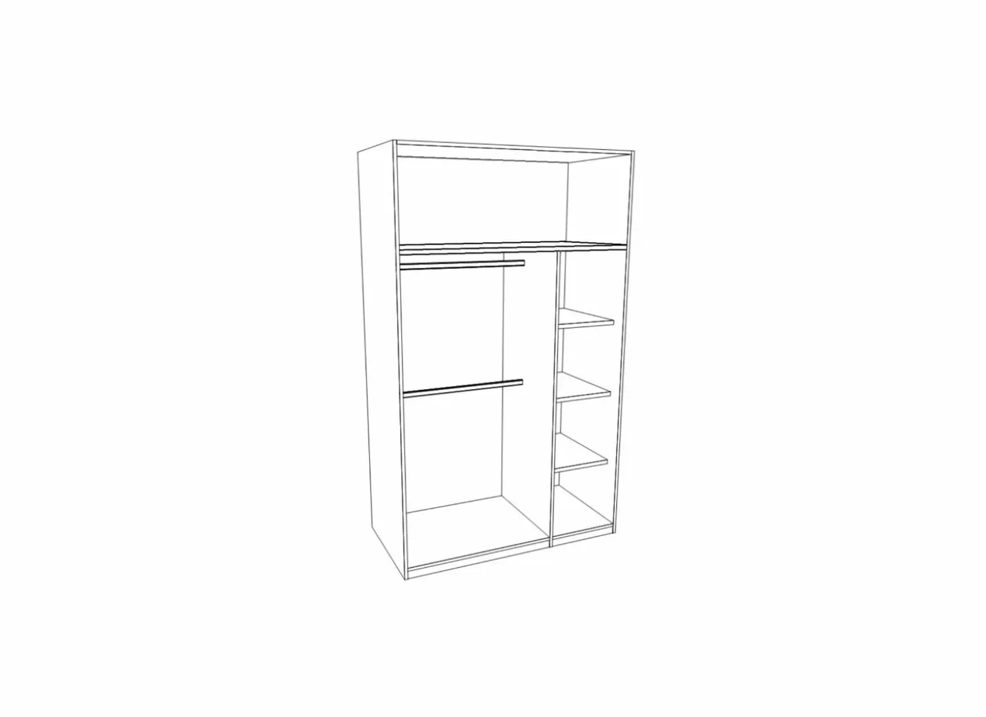 Kleerkast Hilja 130cm - decor - oak chalk/wit