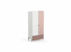 Kleerkast Jade 95cm - decor - mat roze & mat wit