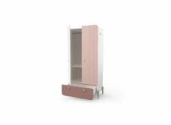 Kleerkast Jade 95cm - decor - mat roze & mat wit