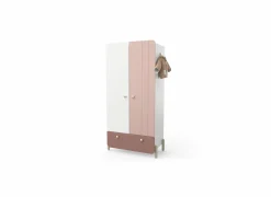 Kleerkast Jade 95cm - decor - mat roze & mat wit