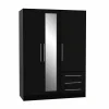 Kleerkast Jupiter 145cm - decor - zwart
