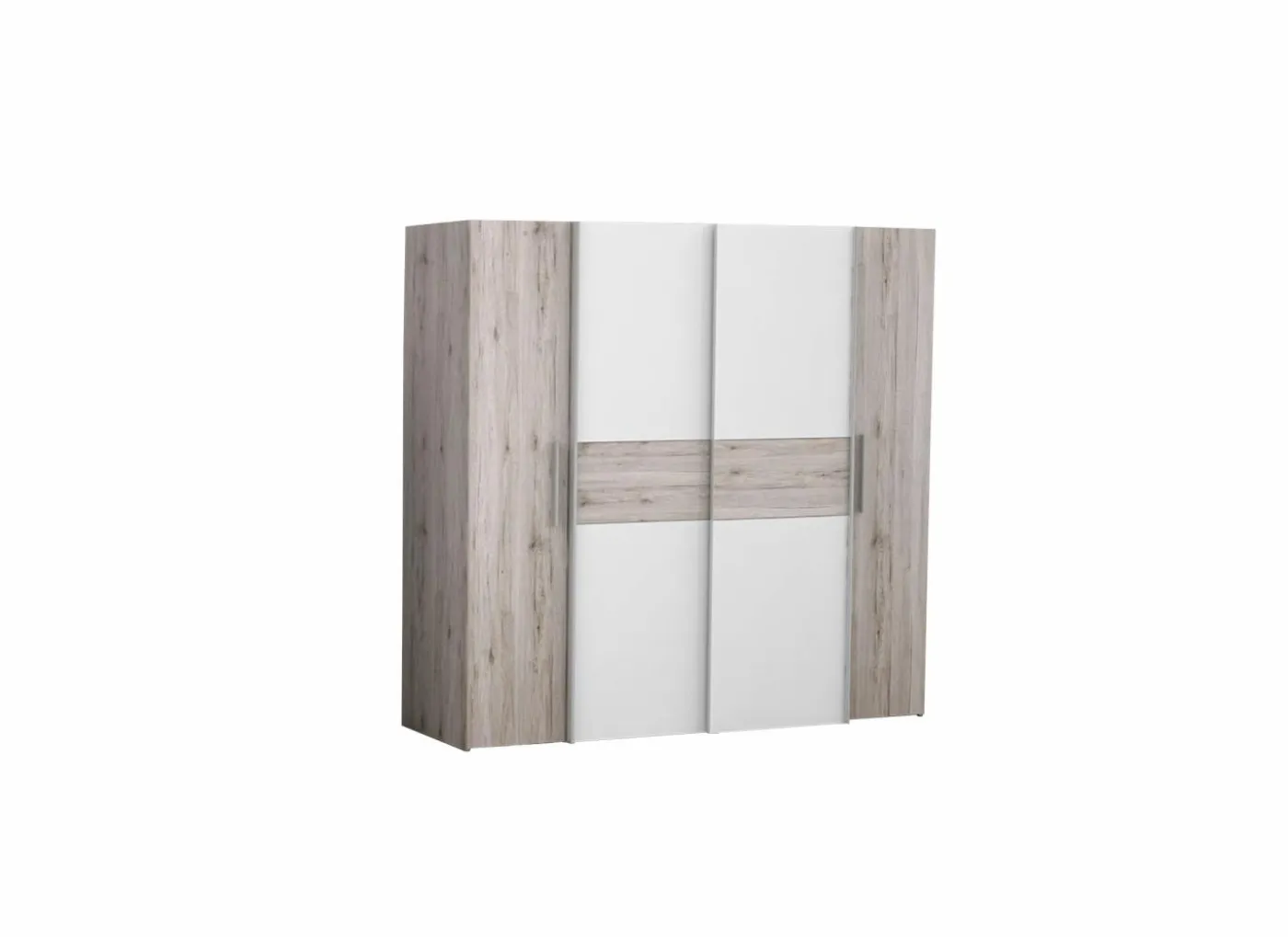 Kleerkast Kalixtus 200cm - decor - zand eik & wit