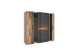 Kleerkast Kalixtus 200cm - decor - old wood & donkergrijs