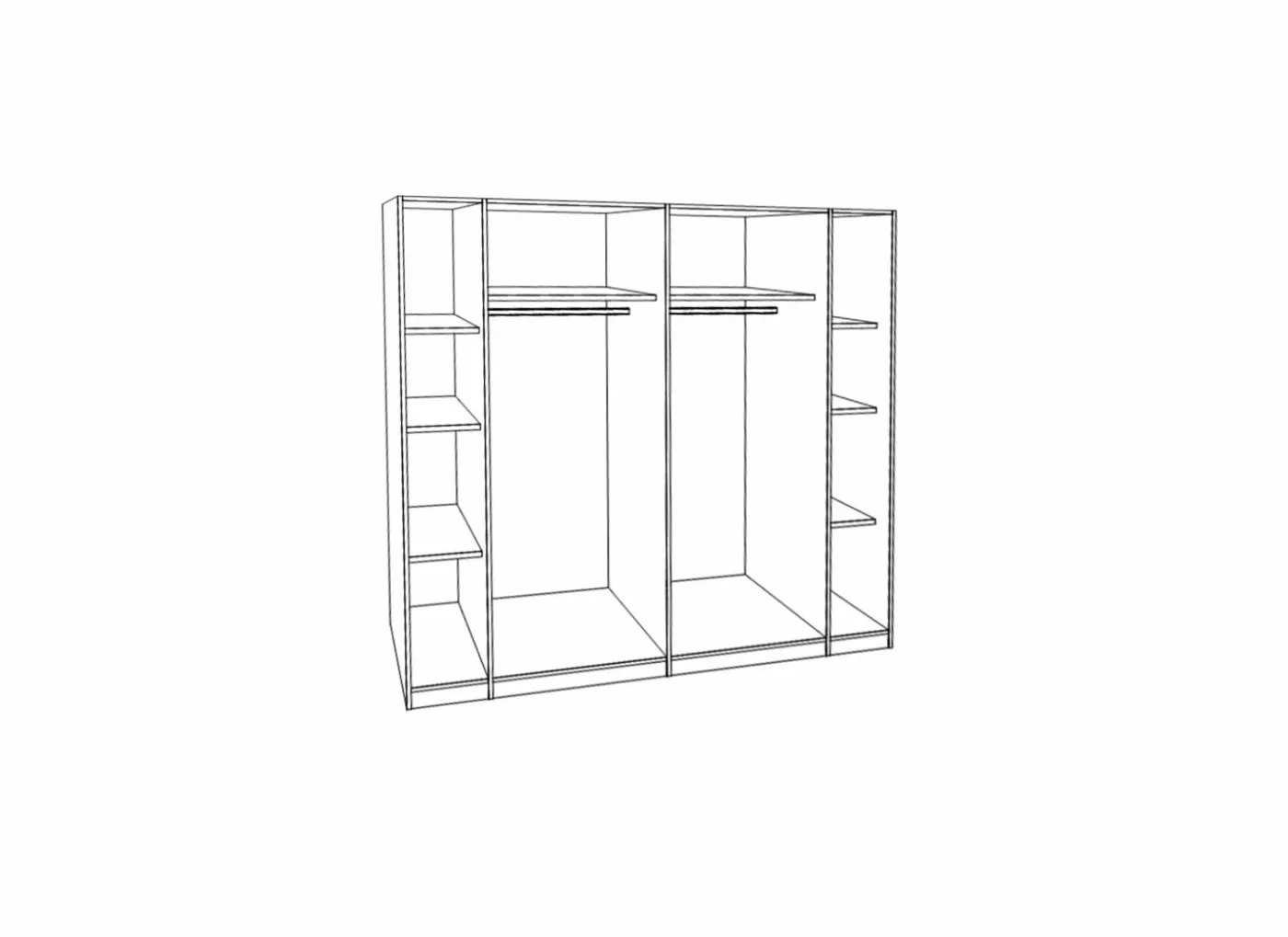 Kleerkast Kalixtus 200cm - decor - old wood & donkergrijs