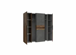 Kleerkast Kalixtus 200cm - decor - old wood & donkergrijs
