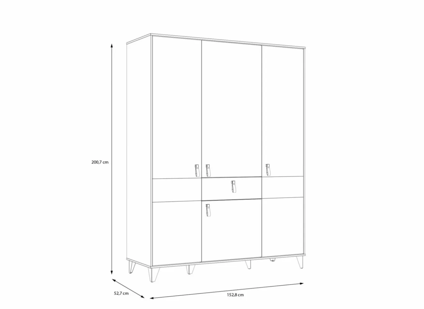 Kleerkast Lya 153cm - decor - cabezone oak & mauvella oak