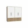 Kleerkast Mokkaris 206cm - decor - artisanale eik & wit