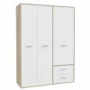 Kleerkast Mokkaro 145cm - decor - wit & sonoma eik