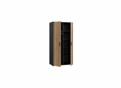 Kleerkast Mokkaro 95cm - decor - zwart & kastanje eik