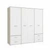 Kleerkast Mokkaro 206cm - decor - wit & sonoma eik