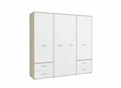 Kleerkast Mokkaro 206cm - decor - wit & sonoma eik