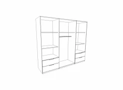 Kleerkast Mokkaro 206cm - decor - wit & sonoma eik