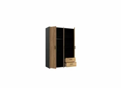 Kleerkast Mokkaro 145cm - decor - zwart & kastanje eik