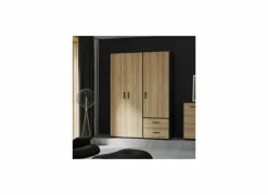 Kleerkast Mokkaro 145cm - decor - zwart & kastanje eik