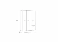 Kleerkast Mokkaro 145cm - decor - wit