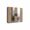 Kleerkast Moldau 225cm - decor - eik & grafiet