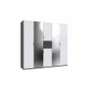 Kleerkast Moldau 225cm - decor - wit & grafiet