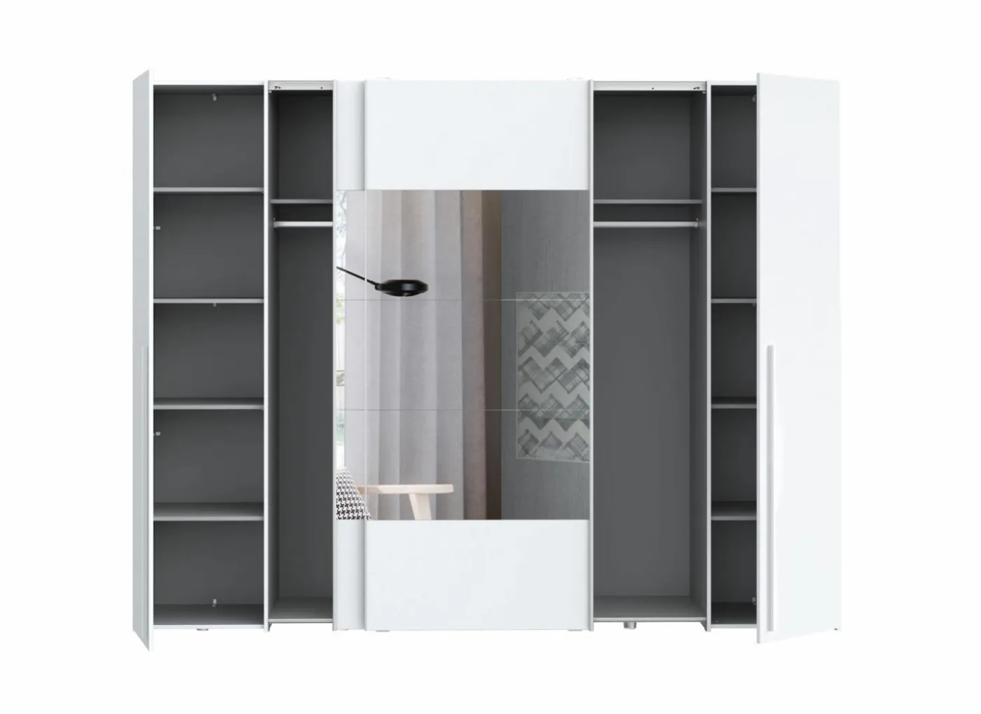 Kleerkast Narago 270cm - decor - wit