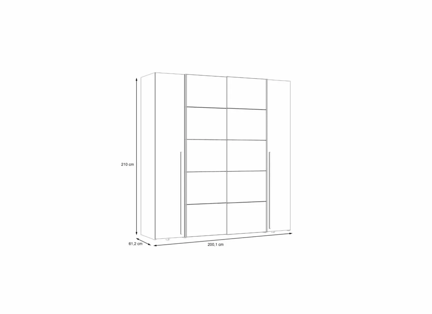Kleerkast Narago 200cm - decor - wit