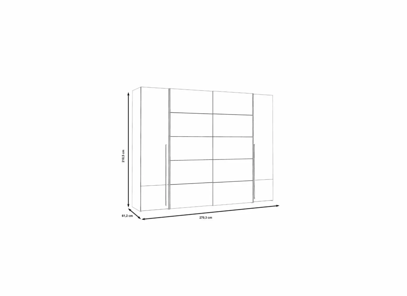 Kleerkast Narago 270cm - decor - wit