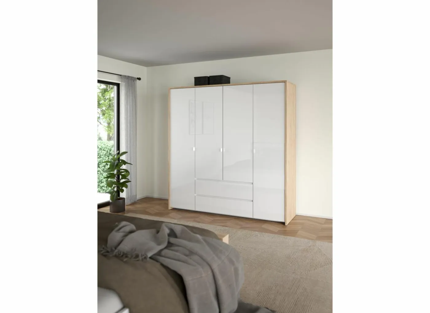Kleerkast Next 197x58x202cm - decor - wit & jackson hickory