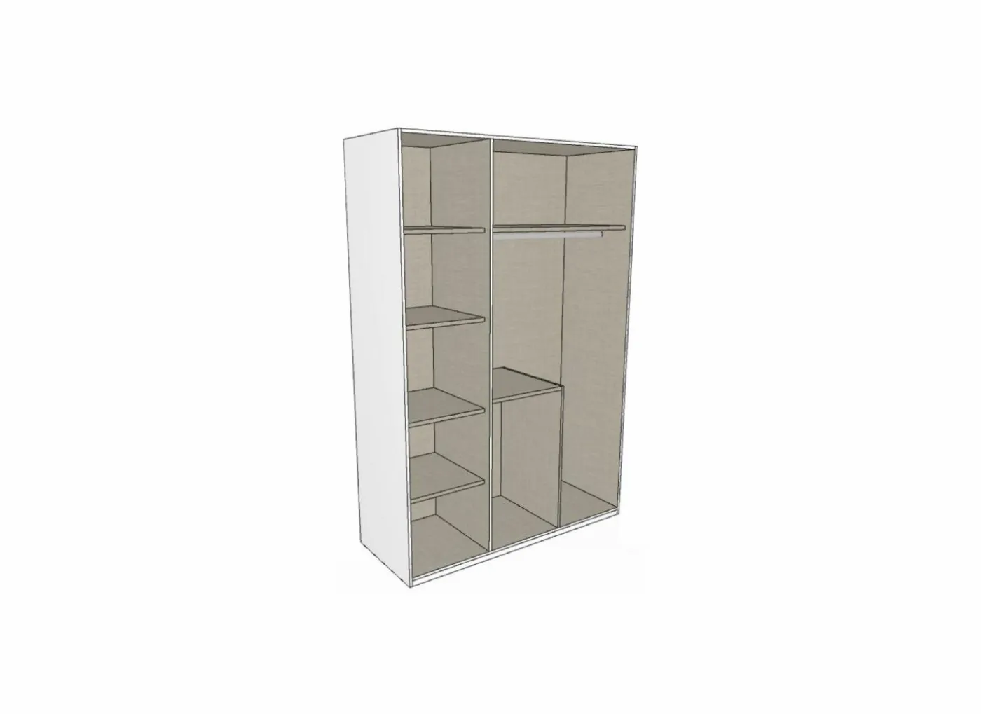 Kleerkast Select 151cm - decor - wit