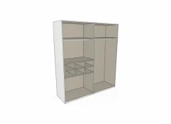 Kleerkast Select 200cm - decor - wit
