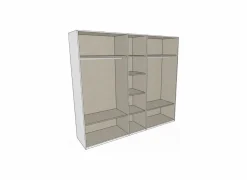 Kleerkast Select 251cm - decor - wit