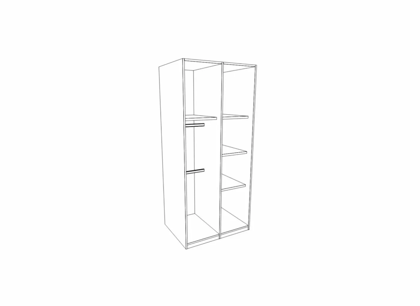 Kleerkast Vito Mira 95cm - decor - wit