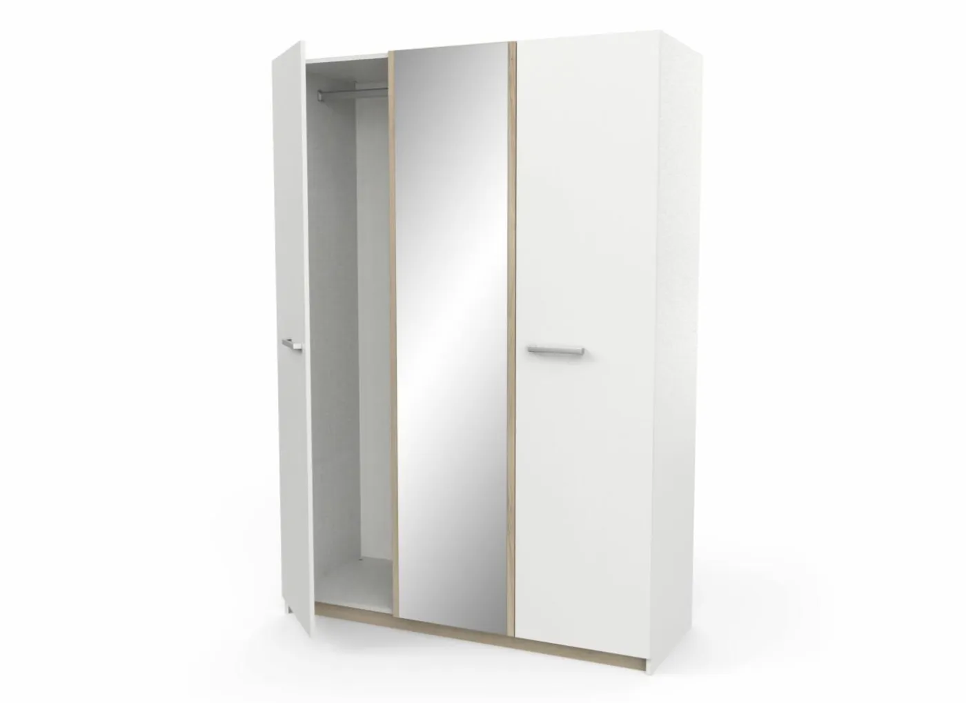 Kleerkast Watson 134cm - decor - kronberg eik & wit