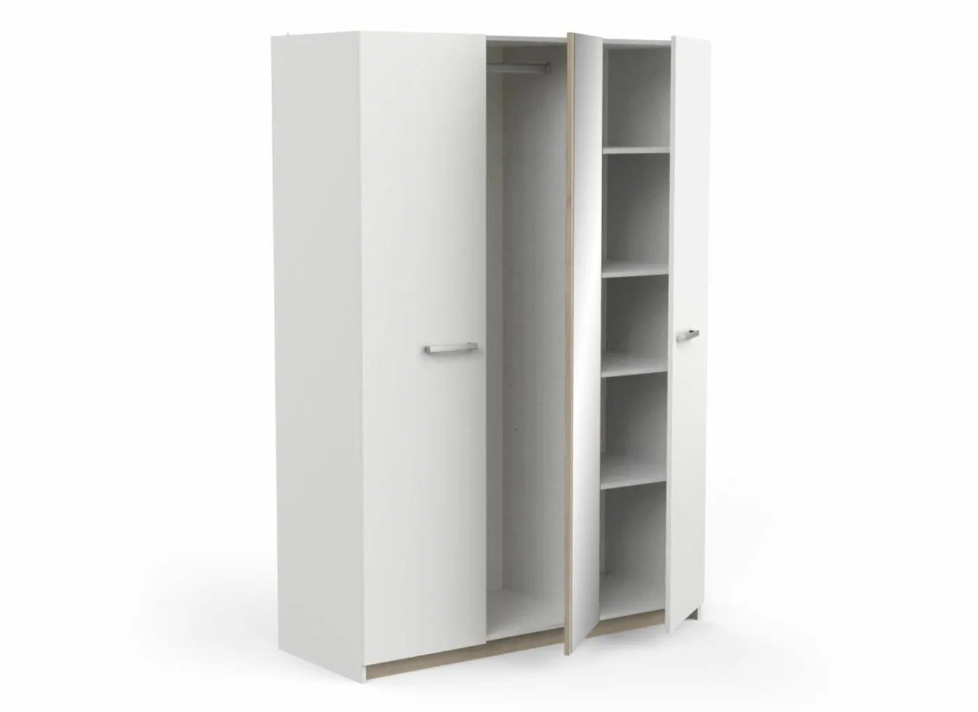 Kleerkast Watson 134cm - decor - kronberg eik & wit