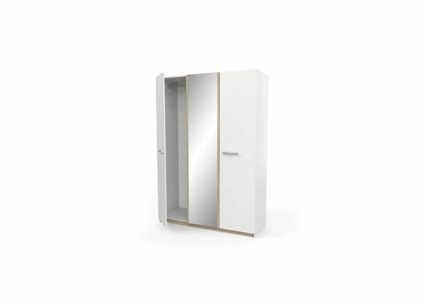 Kleerkast Watson 134cm - decor - kronberg eik & wit