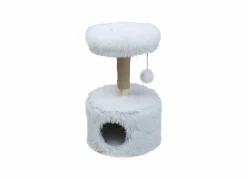 Krabpaal Alaska 45x45x76cm - hout & sisal - wit