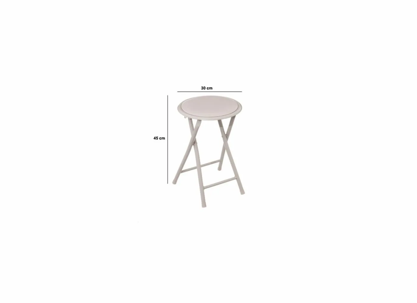 Krukje plooibaar Ø30xH45cm - metaal & PVC - beige