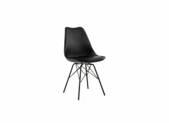 Kuipstoel Gigi 49x55x82cm - lederlook - zwart