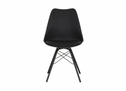Kuipstoel Gigi 49x55x82cm - lederlook - zwart