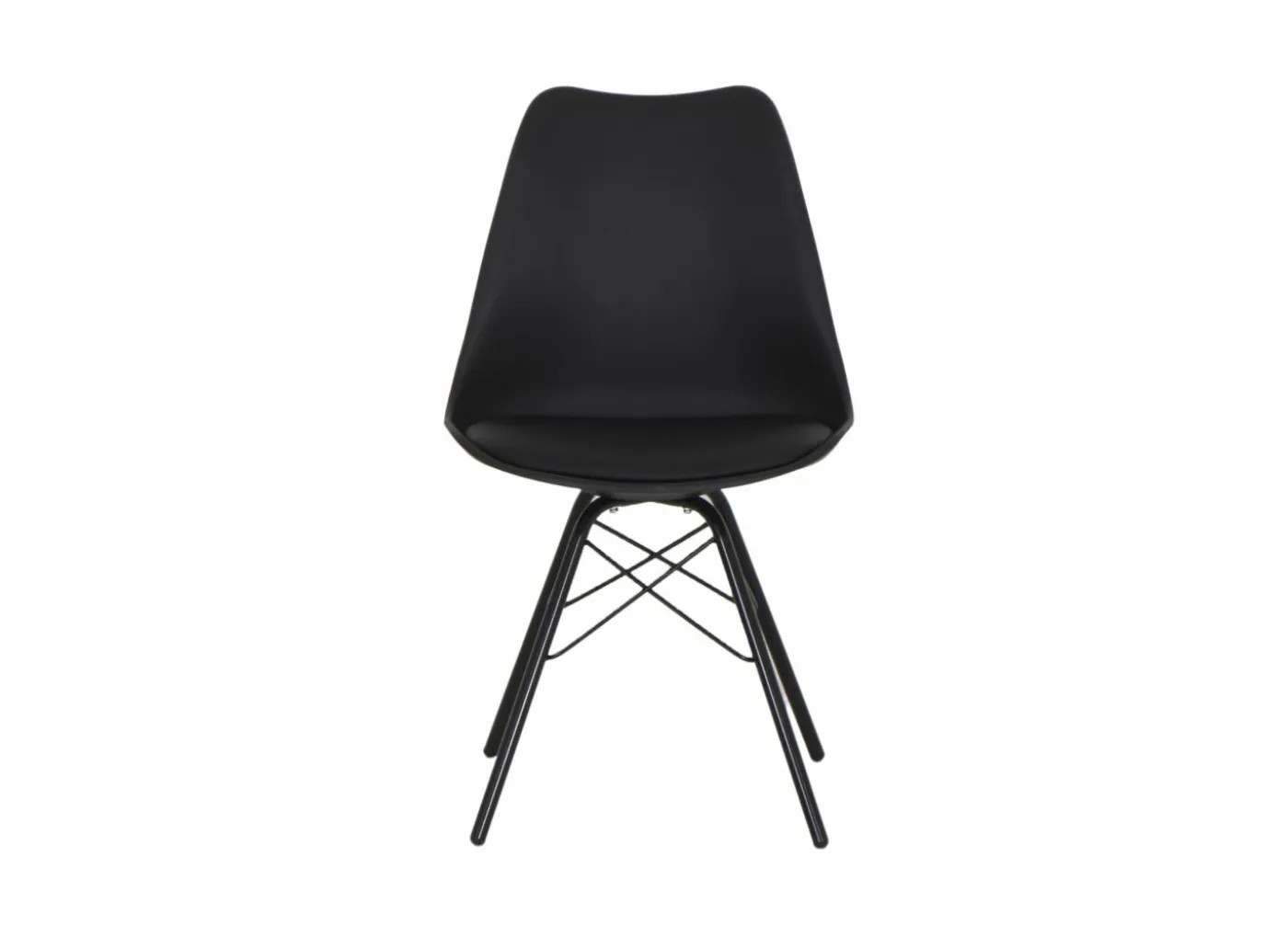 Kuipstoel Gigi 49x55x82cm - lederlook - zwart