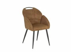 Kuipstoel ST2005 55x60x87,5cm - stof - cognac