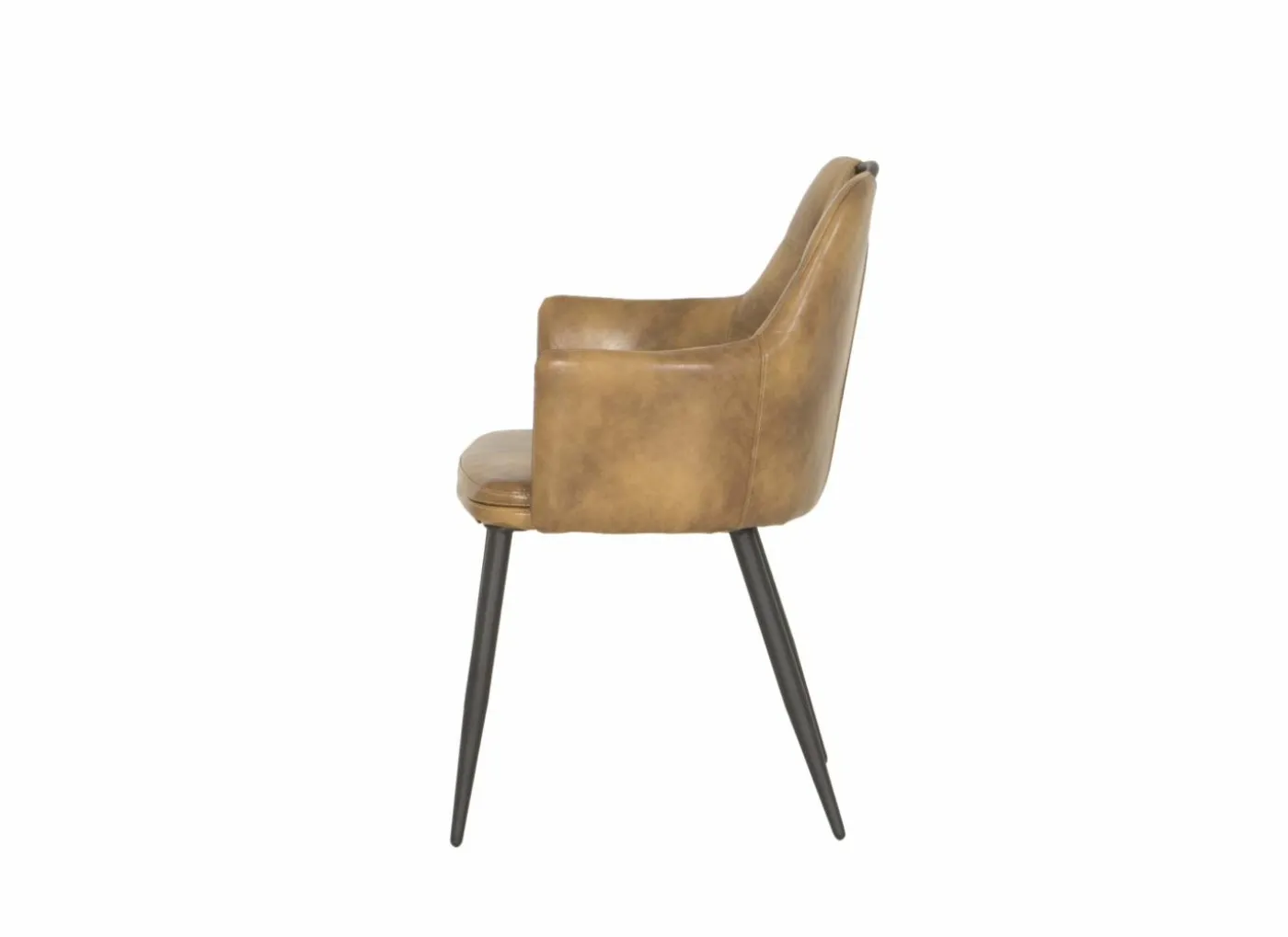 Kuipstoel 58,5x53x87,5cm - lederlook - cognac