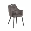 Kuipstoel 58,5x53x87,5cm - stof - antraciet
